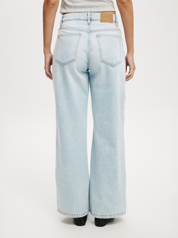 Cotton On Blue Relaxed Wide 100% Cotton Jeans - Image 6 of 6 Cotton On Blue Relaxed Wide 100% Cotton Jeans - Image 6 of 6