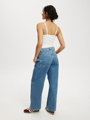 Cotton On Blue Low Rise Super Baggy 100% Cotton Jeans - Image 2 of 6