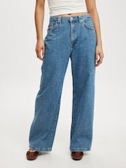Cotton On Blue Low Rise Super Baggy 100% Cotton Jeans - Image 4 of 6