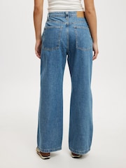 Cotton On Blue Low Rise Super Baggy 100% Cotton Jeans - Image 6 of 6