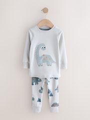 Navy/Grey Dinosaur Snuggle Pyjamas 3 Pack (9mths-8yrs) - Image 2 of 7