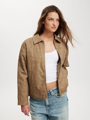 Cotton On Brown River Faux Suede Jacket - Image 1 of 4