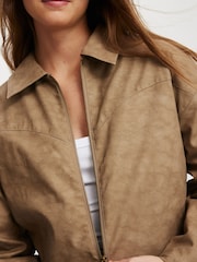 Cotton On Brown River Faux Suede Jacket - Image 3 of 4