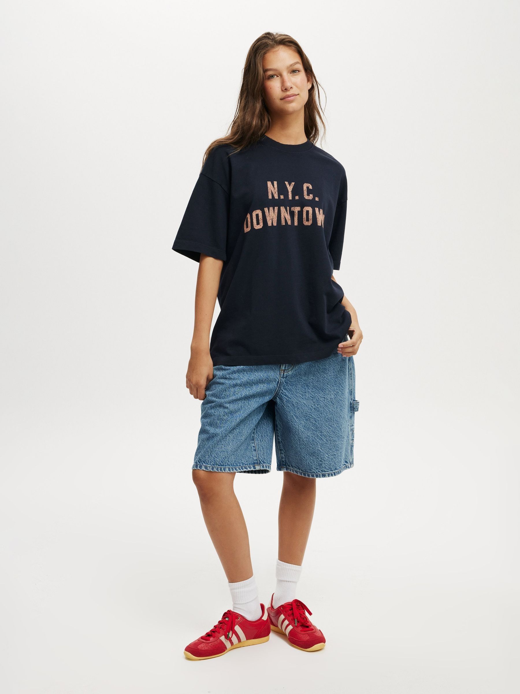 Buy Cotton On Blue The Premium Boxy Graphic 100% Cotton T