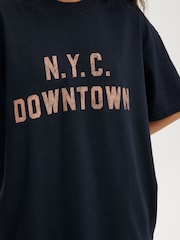 Cotton On Blue The Premium Boxy Graphic 100% Cotton T-Shirt - Image 4 of 4