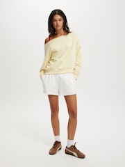 أصفر - Cotton On Classic Fleece Off The Shoulder Sweatshirt - صورة 1 من 4