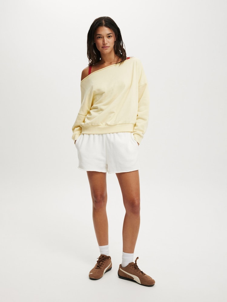 أصفر - Cotton On Classic Fleece Off The Shoulder Sweatshirt - صورة 1 من 4
