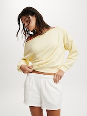 أصفر - Cotton On Classic Fleece Off The Shoulder Sweatshirt - صورة 4 من 4