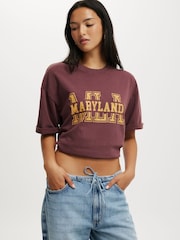 Cotton On Brown The Premium Boxy Graphic 100% Cotton T-Shirt - Image 1 of 4