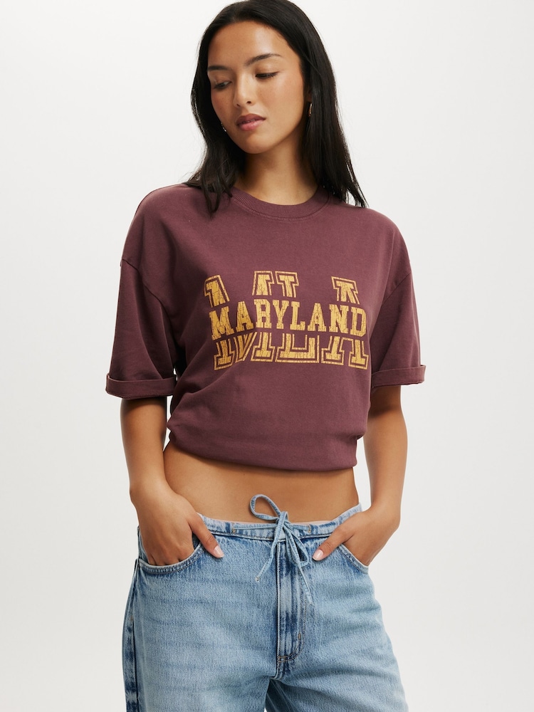 Cotton On Brown The Premium Boxy Graphic 100% Cotton T-Shirt - Image 1 of 4