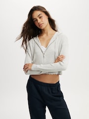 Gris - Cotton On Zip It Good Hood Knit Cardigan - Imagen 1 de 4