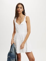 Cotton On White Dakota Mini 100% Cotton Dress - Image 1 of 4