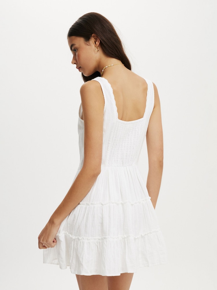 Cotton On White Dakota Mini 100% Cotton Dress - Image 2 of 4