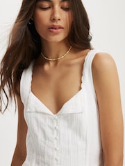Cotton On White Dakota Mini 100% Cotton Dress - Image 3 of 4