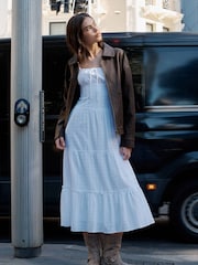 Cotton On White Aria Corset Detail Maxi 100% Cotton Dress - Image 1 of 5