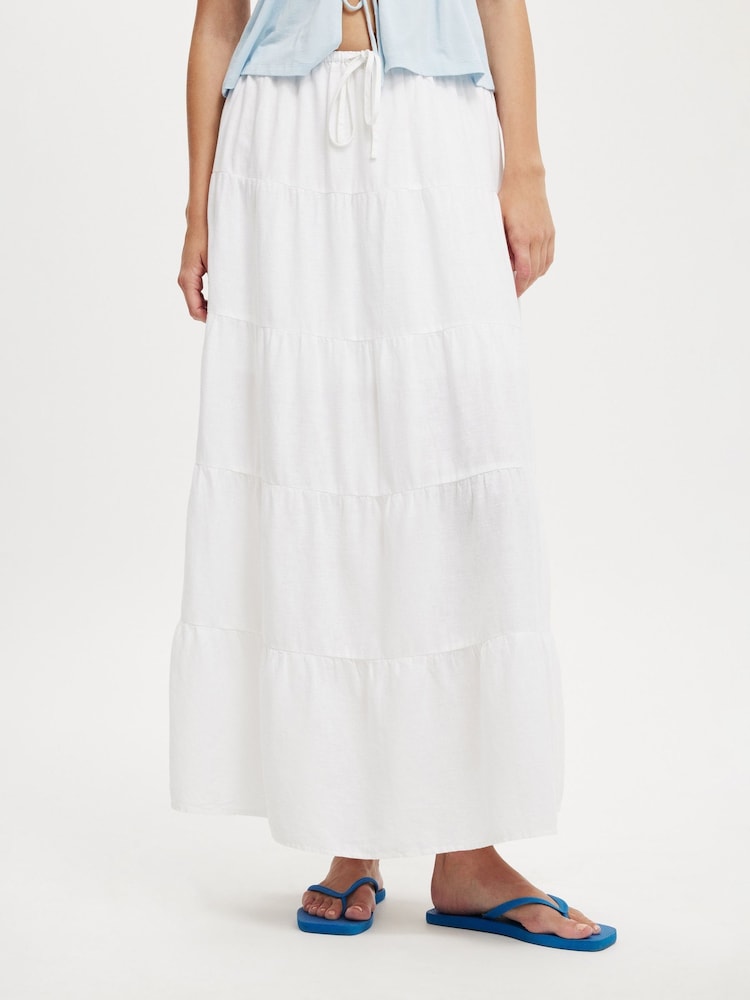 Cotton On White Haven Multi Tiered Maxi Skirt - Image 1 of 5