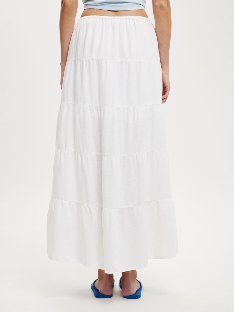 Cotton On White Haven Multi Tiered Maxi Skirt - Image 2 of 5