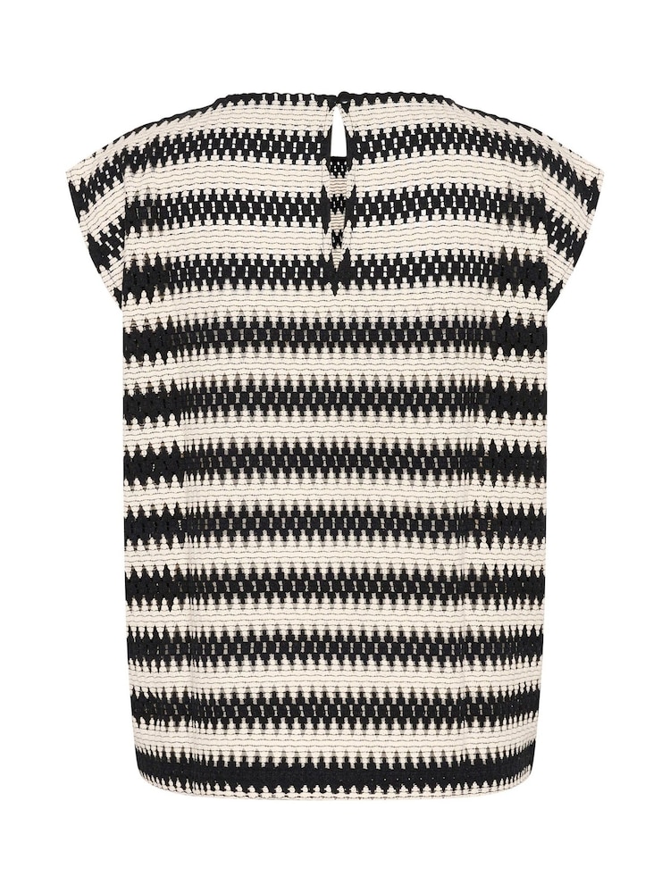 Kaffe KAmolin Crew Neck Short Sleeve 100% Cotton Black T-Shirt - Image 6 of 6