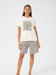Kaffe KAjulie Short Sleeve Printed White T-Shirt - Image 2 of 6