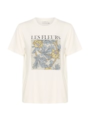 Kaffe KAjulie Short Sleeve Printed White T-Shirt - Image 5 of 6