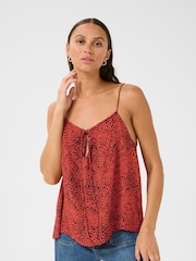 Kaffe Red KAliana V-Neck Sleeveless Camisole - Image 1 of 6