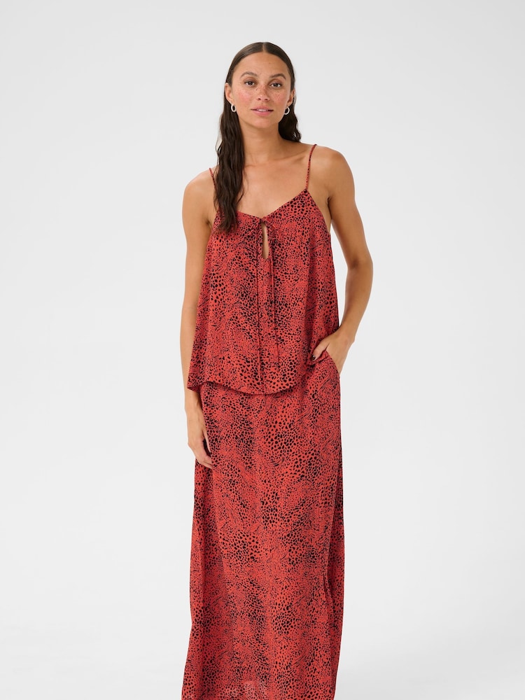 Kaffe Red KAliana V-Neck Sleeveless Camisole - Image 2 of 6
