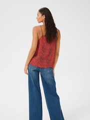 Kaffe Red KAliana V-Neck Sleeveless Camisole - Image 3 of 6