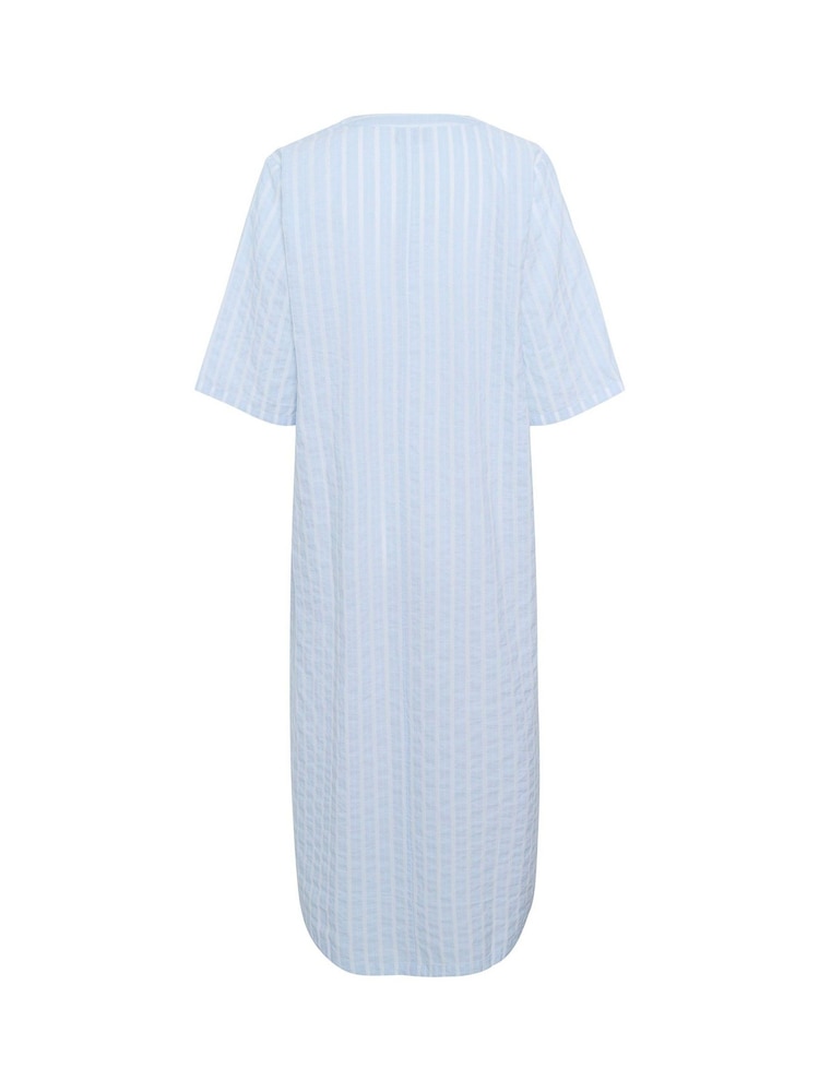 Kaffe Blue 100% Cotton KAsara Short Sleeve Kaftan Midi Dress - Image 5 of 5 Kaffe Blue 100% Cotton KAsara Short Sleeve Kaftan Midi Dress - Image 5 of 5