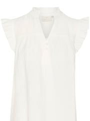 Kaffe KAliany Via V-Neck Sleeveless White Blouse - Image 5 of 6