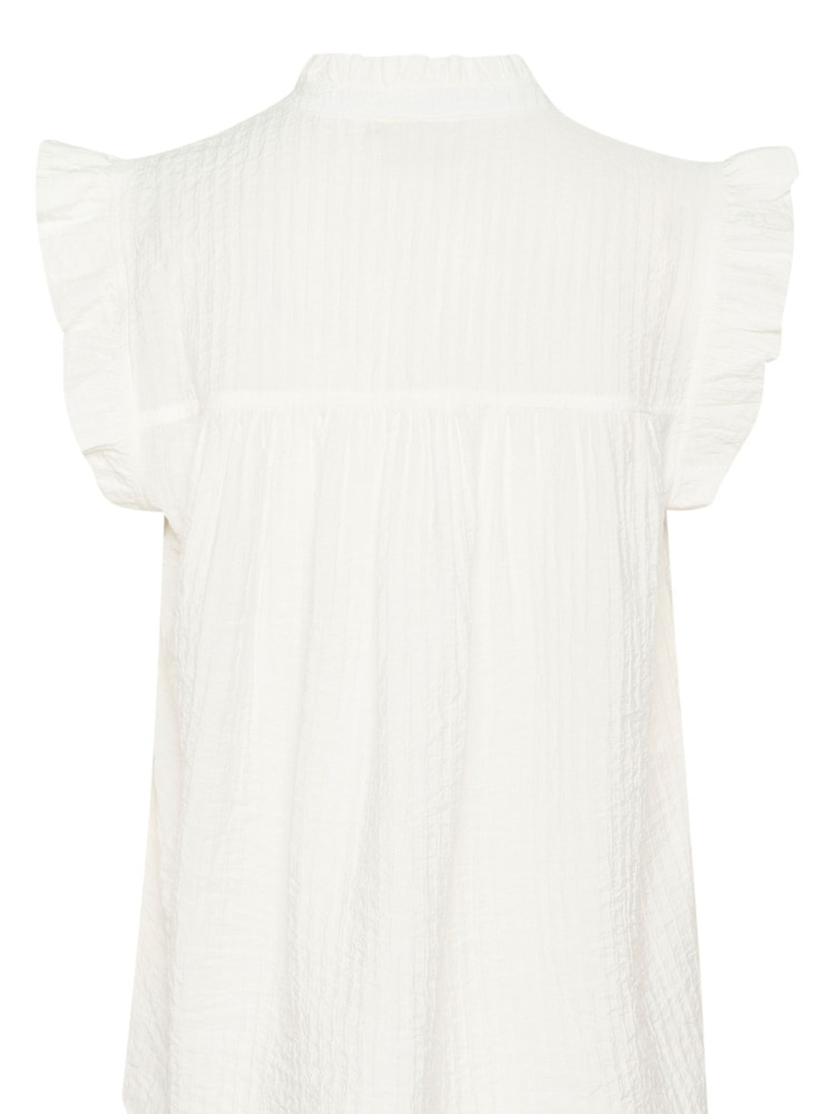 Kaffe KAliany Via V-Neck Sleeveless White Blouse - Image 6 of 6