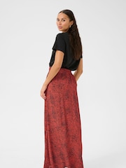 Kaffe Red KAliana Side Split Maxi Skirt - Image 3 of 6