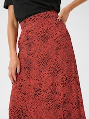 Kaffe Red KAliana Side Split Maxi Skirt - Image 4 of 6