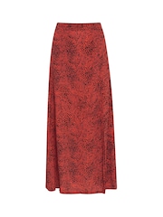 Kaffe Red KAliana Side Split Maxi Skirt - Image 5 of 6