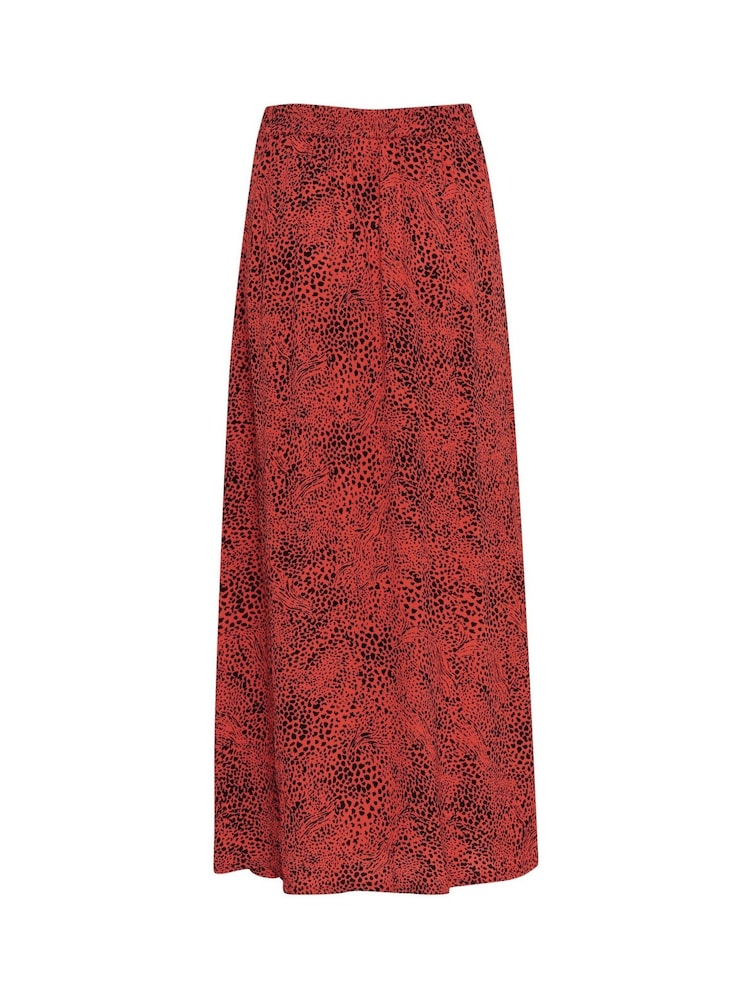 Kaffe Red KAliana Side Split Maxi Skirt - Image 6 of 6