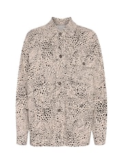 Kaffe Natural KAlisa Long Sleeve Animal Print Jacket - Image 4 of 5