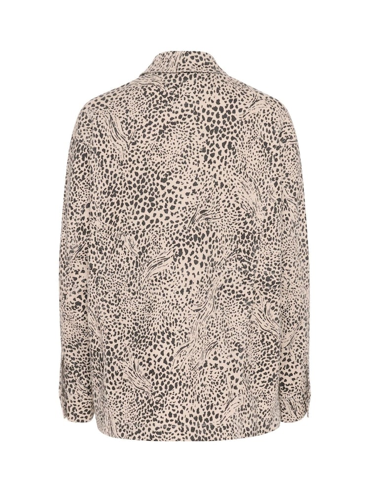 Kaffe Natural KAlisa Long Sleeve Animal Print Jacket - Image 5 of 5 Kaffe Natural KAlisa Long Sleeve Animal Print Jacket - Image 5 of 5