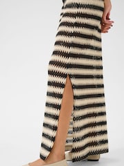 Kaffe 100% Cotton KAmolin Lace Striped Maxi Black Skirt - Image 3 of 5