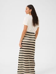Kaffe 100% Cotton KAmolin Lace Striped Maxi Black Skirt - Image 5 of 5