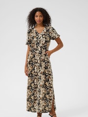 Kaffe Black KAisolde Amber Short Sleeve Maxi Dress - Image 1 of 4