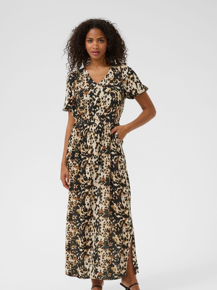 Kaffe Black KAisolde Amber Short Sleeve Maxi Dress - Image 1 of 4
