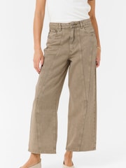 Kaffe Natural KArania High Waisted Straight Leg 100% Cotton Jeans - Image 1 of 5