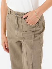 Kaffe Natural KArania High Waisted Straight Leg 100% Cotton Jeans - Image 3 of 5