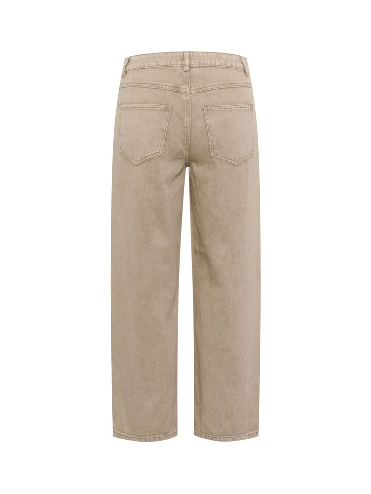 Kaffe Natural KArania High Waisted Straight Leg 100% Cotton Jeans - Image 5 of 5