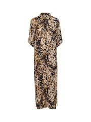 Kaffe Natural KAthora Amber Shirt Maxi Dress - Image 4 of 5