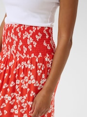 Kaffe Red KAmaxi Smock Maxi Skirt - Image 4 of 6