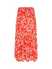 Kaffe Red KAmaxi Smock Maxi Skirt - Image 6 of 6