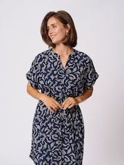 Kaffe Blue KAbarton Short Sleeve Shirt Dress - Image 1 of 6