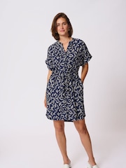 Kaffe Blue KAbarton Short Sleeve Shirt Dress - Image 2 of 6