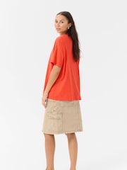 Kaffe Red KAvigga Short Sleeve Cotton T-Shirt - Image 2 of 6