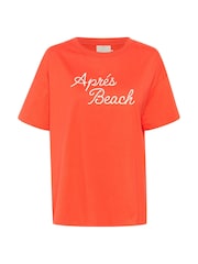 Kaffe Red KAvigga Short Sleeve Cotton T-Shirt - Image 5 of 6